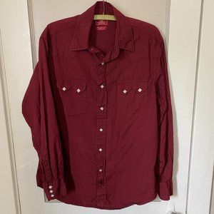 Lucky Brand Vintage Western Shirt Small w/ Diamond Snaps